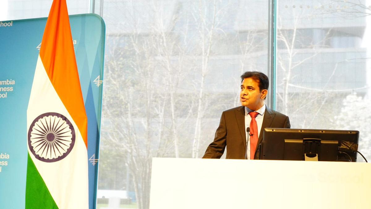 KTR showcases Telangana growth model at Columbia Business School