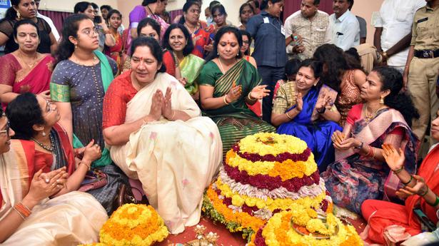 Press Club comes alive with Bathukamma