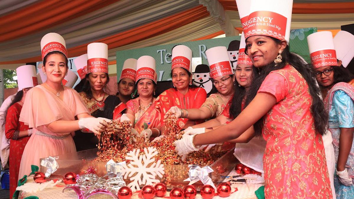 Cake-mixing ceremony at Regency college