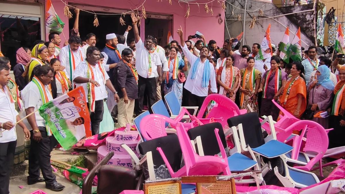 Congress cadre ransack ‘BRS office’ in Manuguru; prohibitory orders issued