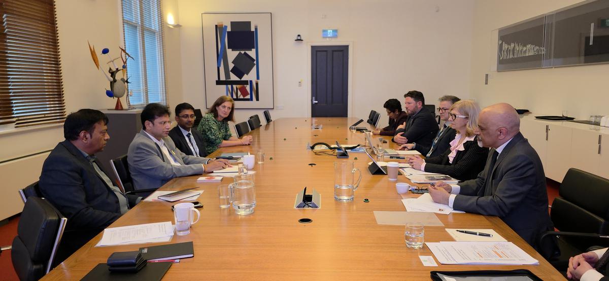 IT and Industries Minister D. Sridhar Babu and officials during a meeting with RMIT University team in Australia. IT and Industries Minister D. Sridhar Babu and officials during a meeting with RMIT University team in Australia.