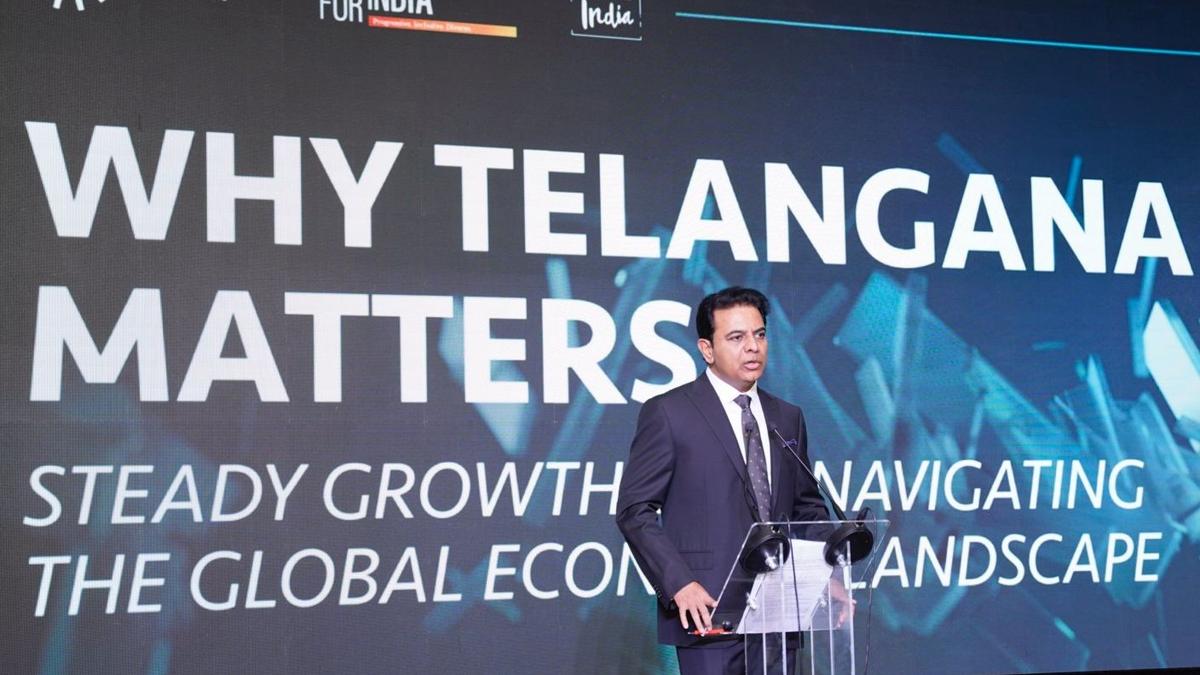 KTR showcases Telangana’s growth during BRS rule at London meet