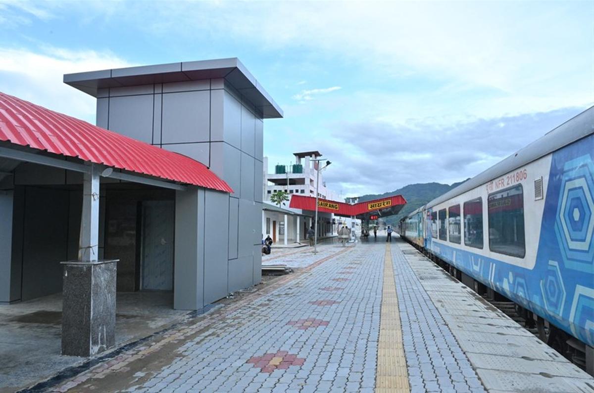 The newly built Sairang Station Near Aizawl in Mizoram. 