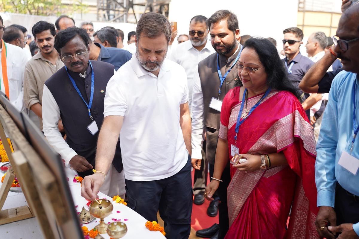 Congress leader Rahul Gandhi at the inauguration of Visaka Industries facility in Rae Bareli. Congress leader Rahul Gandhi at the inauguration of Visaka Industries facility in Rae Bareli.