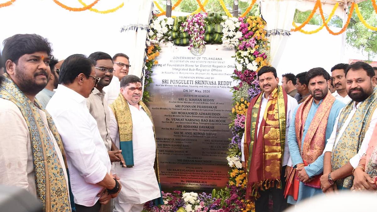 Ponguleti lays stone for integrated sub-registrar office complex at Banjara Hills