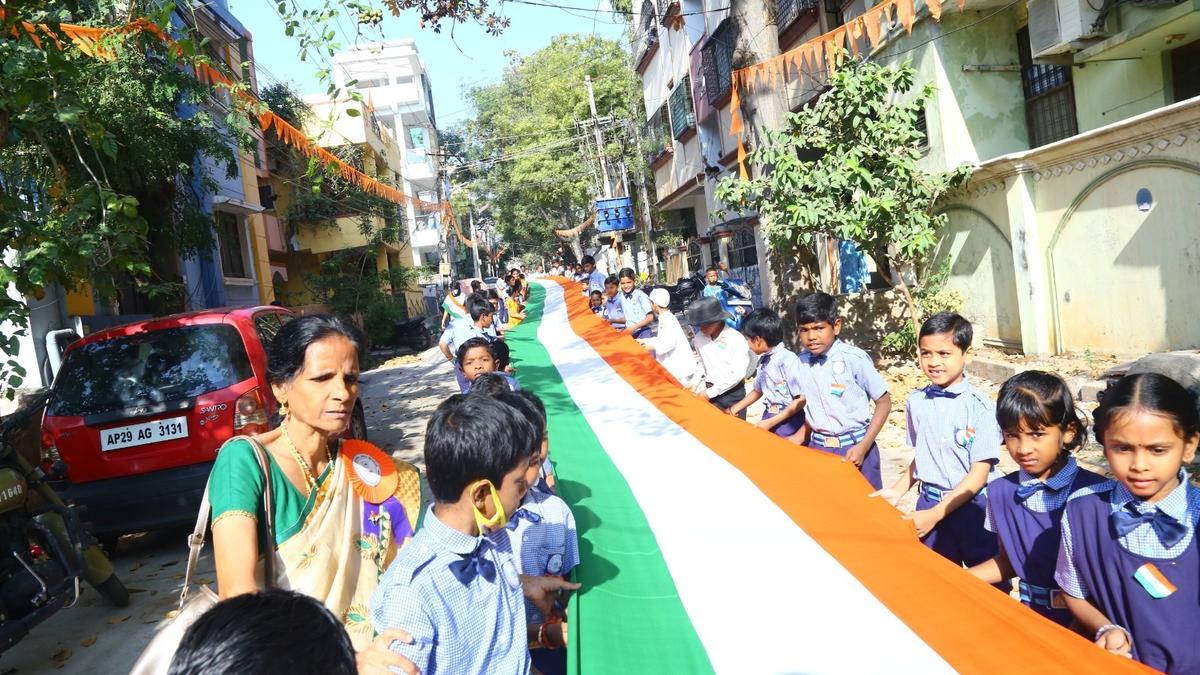 2,000-foot tricolour march in Malkajgiri