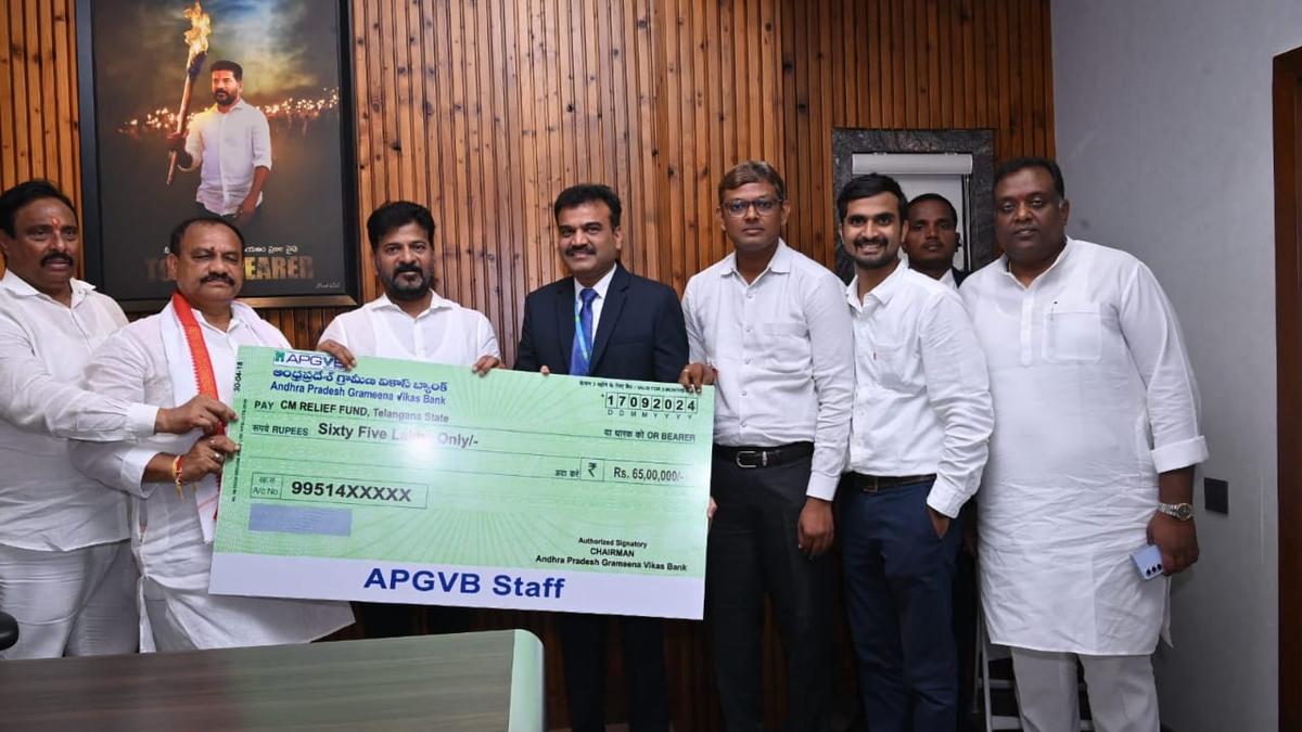 APGVB contributes ₹65 lakh for flood relief work in Telangana 