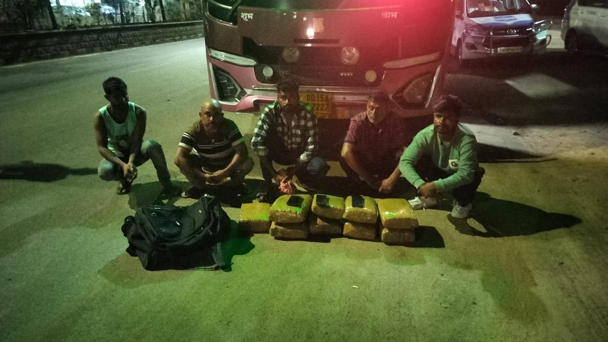 Four arrested with 20 kg ganja on private bus by EAGLE Force