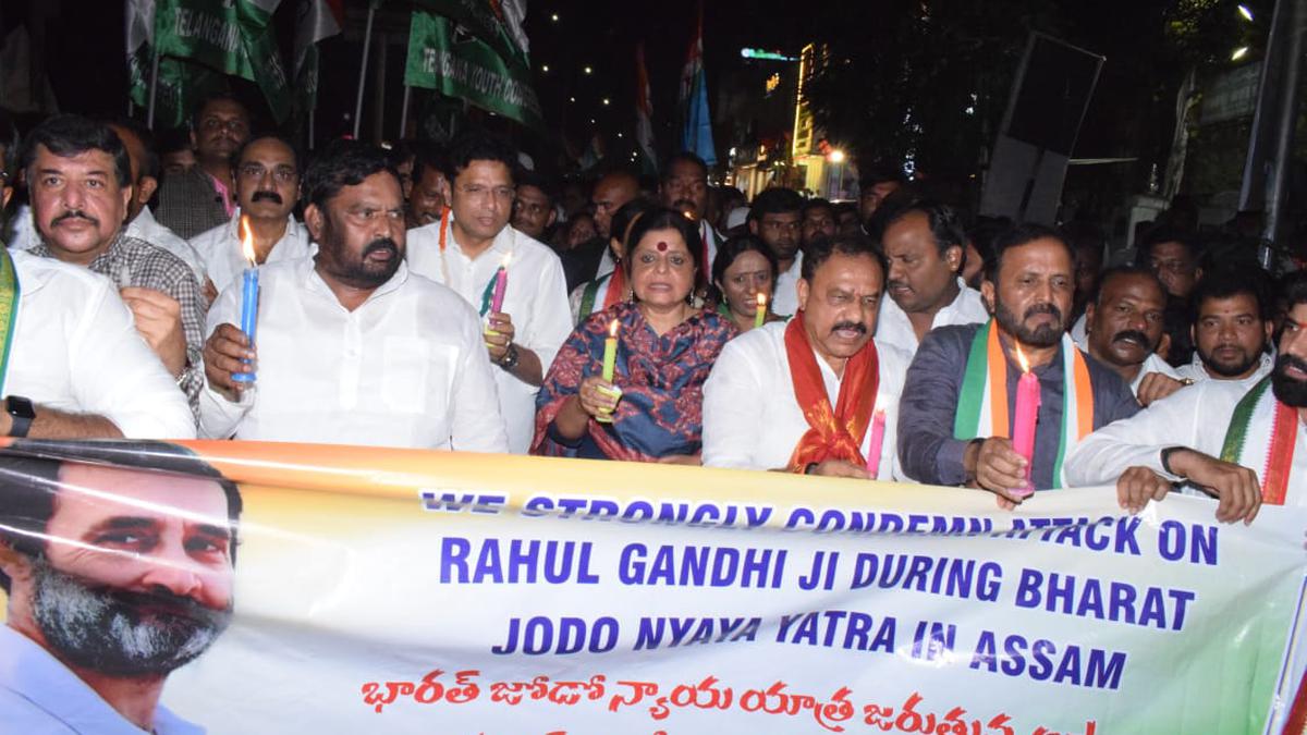 Congress takes out candle light rally for blocking Rahul Gandhi’s Yatra in Assam