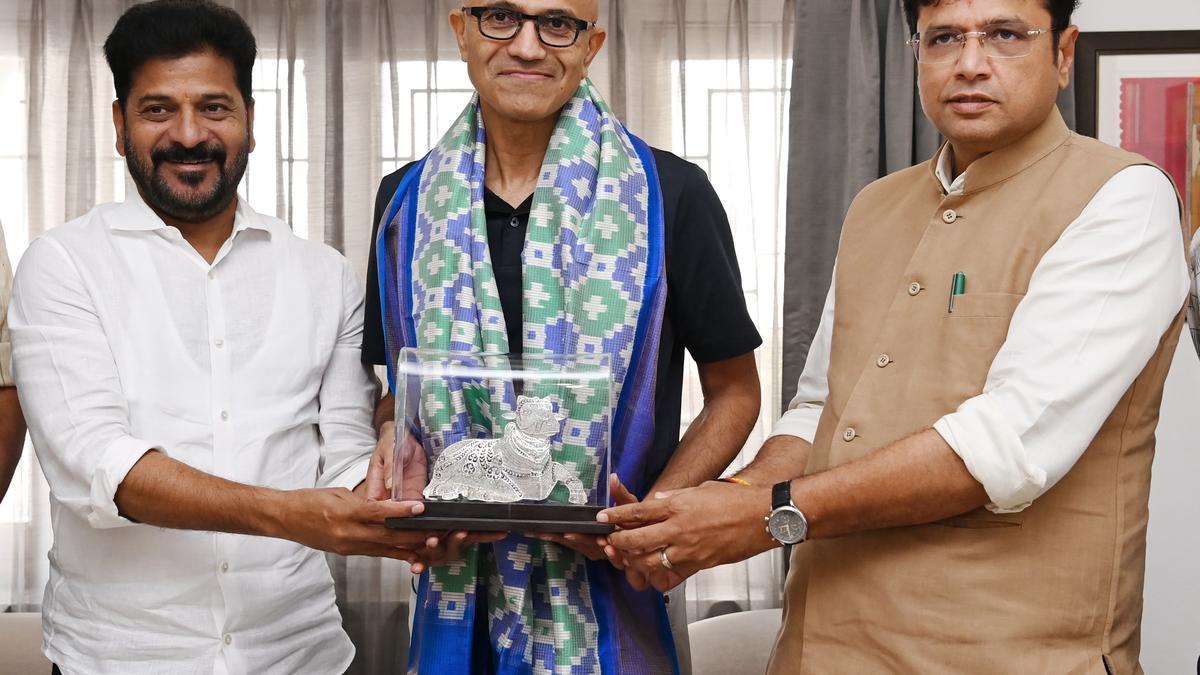 Revanth Reddy meets Satya Nadella, discusses avenues for Telangana, Microsoft to enhance engagement 