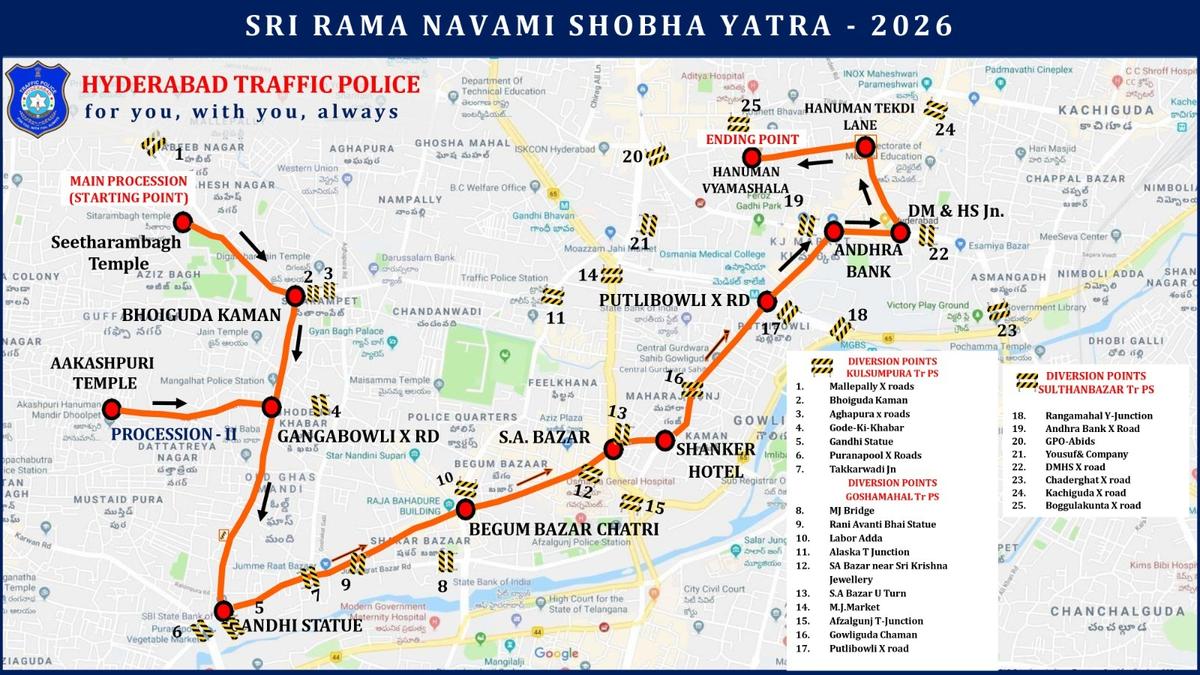Traffic curbs announced for Sri Ramanavami Yatra in Hyderabad