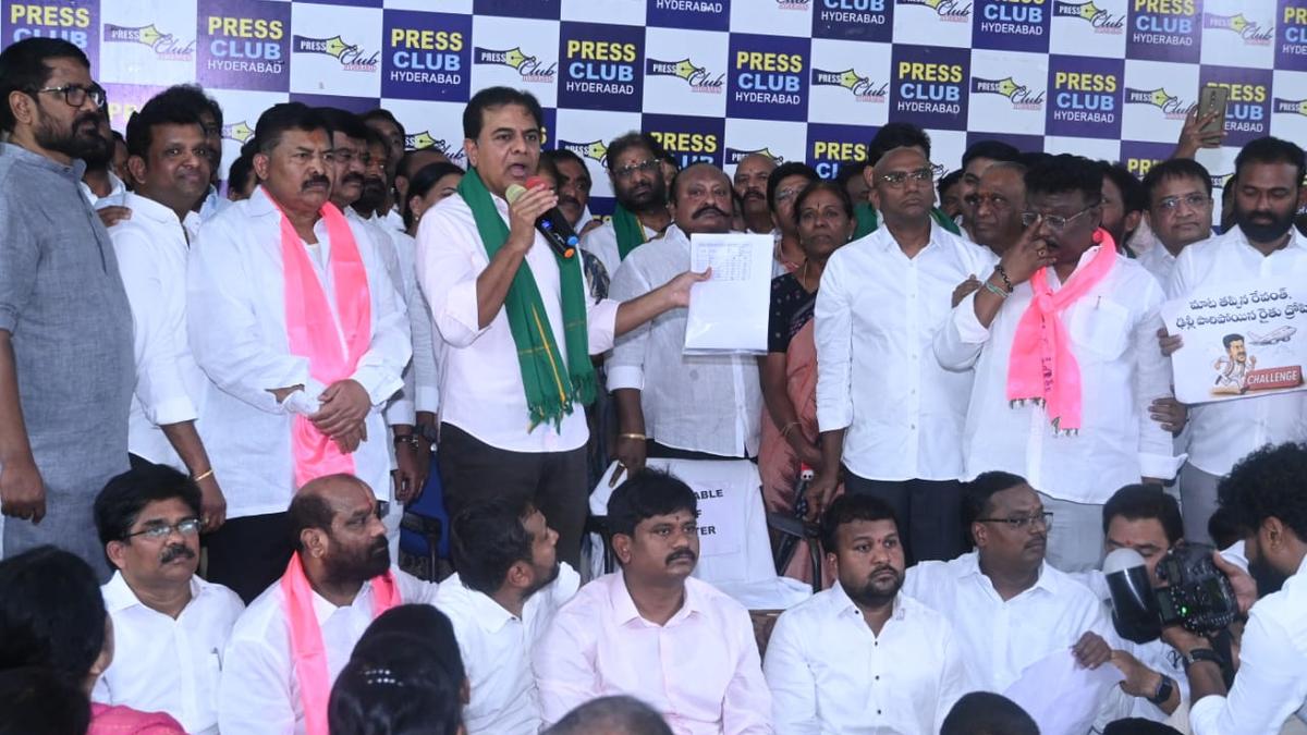 KTR’s wait for CM or his representative at Press Club for debate on river waters goes in vain