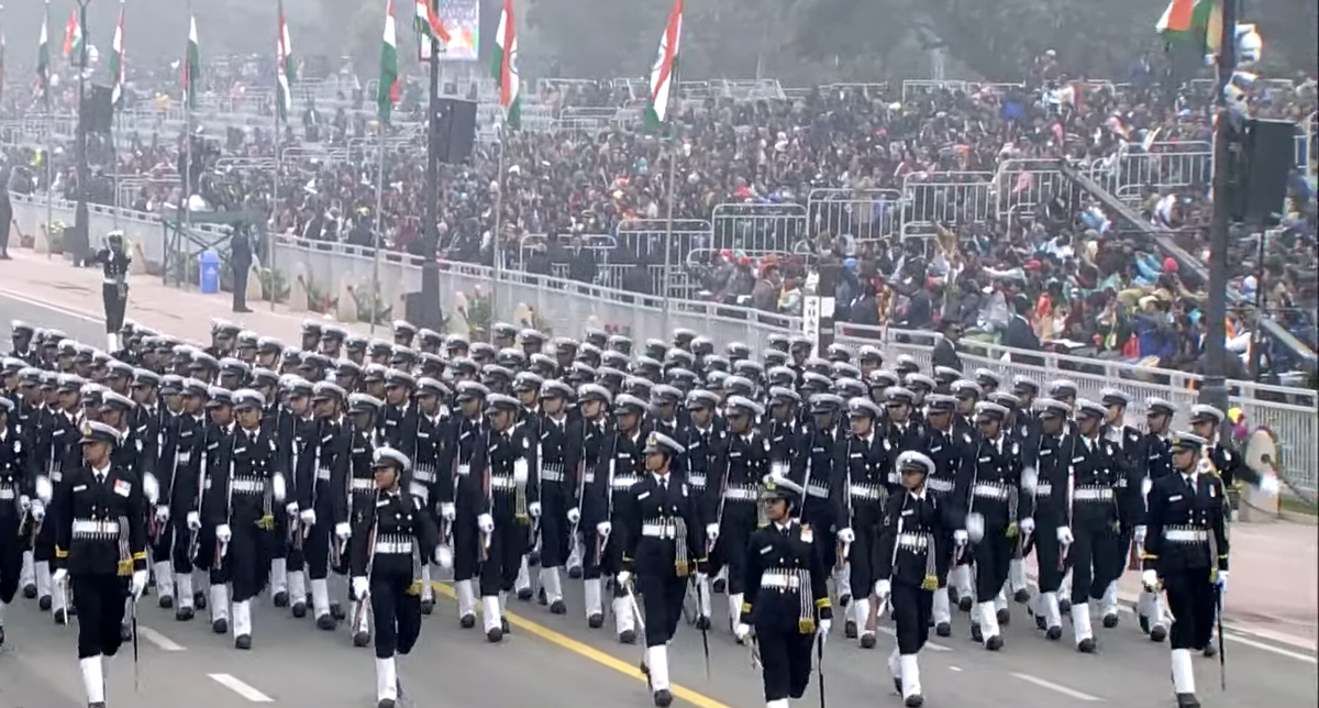 
Lt Commander Disha Amrith, a woman naval air operations official posted at a strategic base, will lead the Indian Navy’s Republic Day contingent of 144 young sailors and its tableau will showcase the ‘Nari Shakti’ in force. 