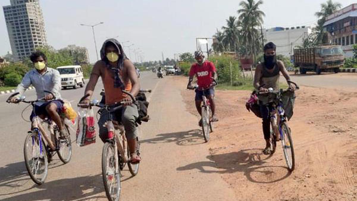 Uncertain of future, migrants continue 1800-km cycle ride from Vijayawada to Gorakhpur