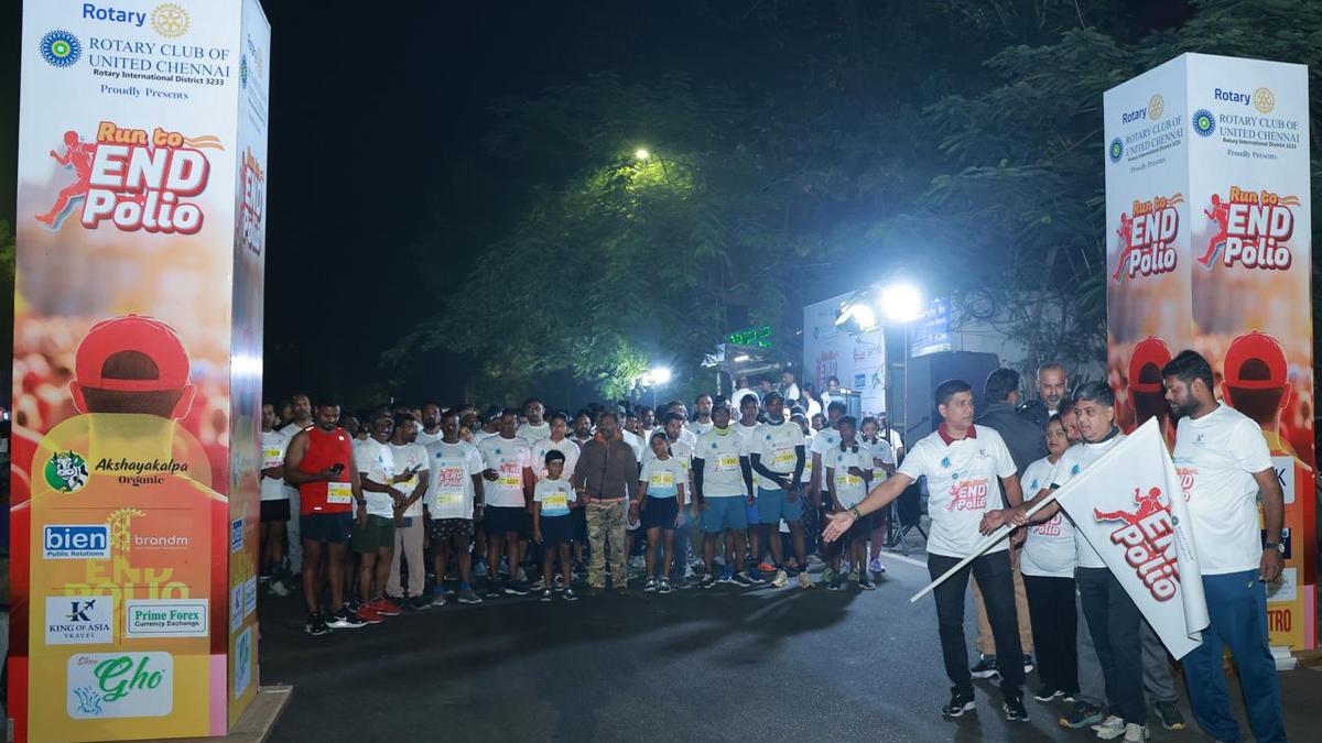 Run to raise awareness aboutpolio held in Besant Nagar