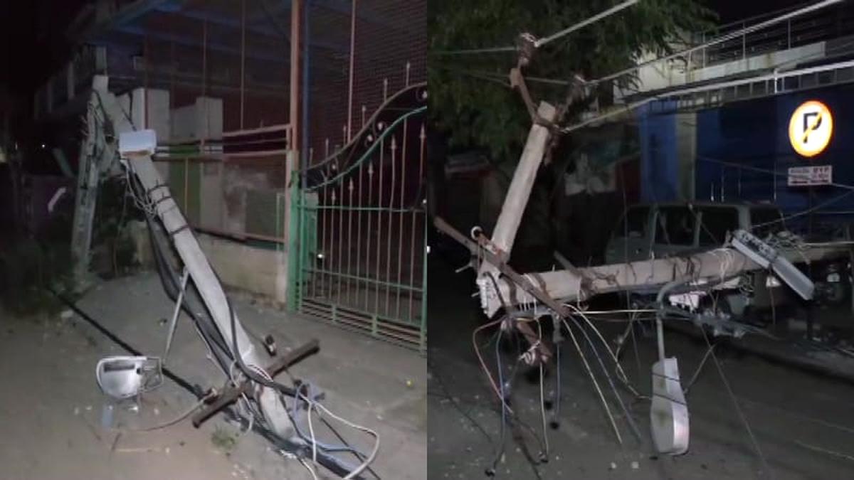 Tipper lorry damages 35 electric poles in Bengaluru, power supply cut off to thousands