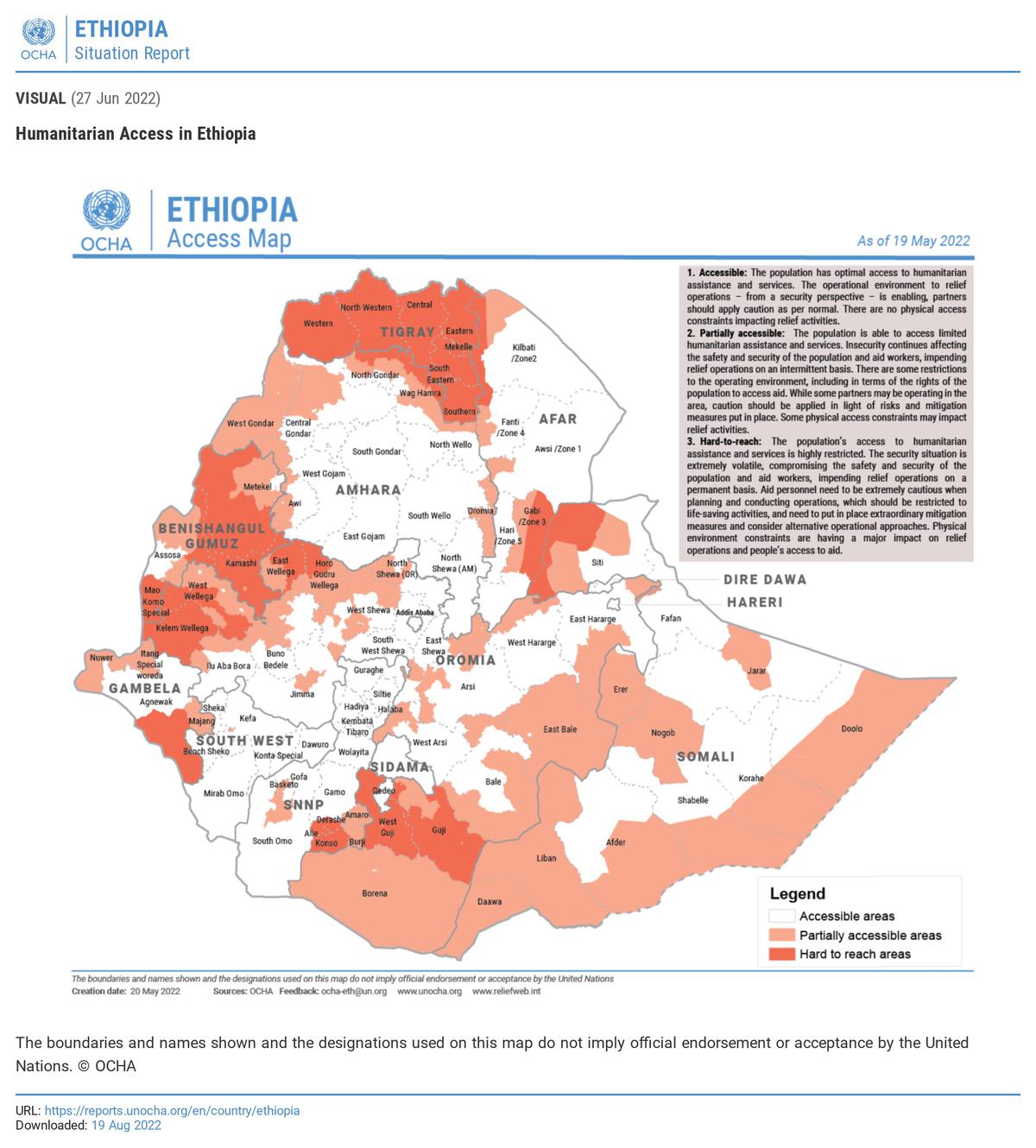 An access map of Ethiopia