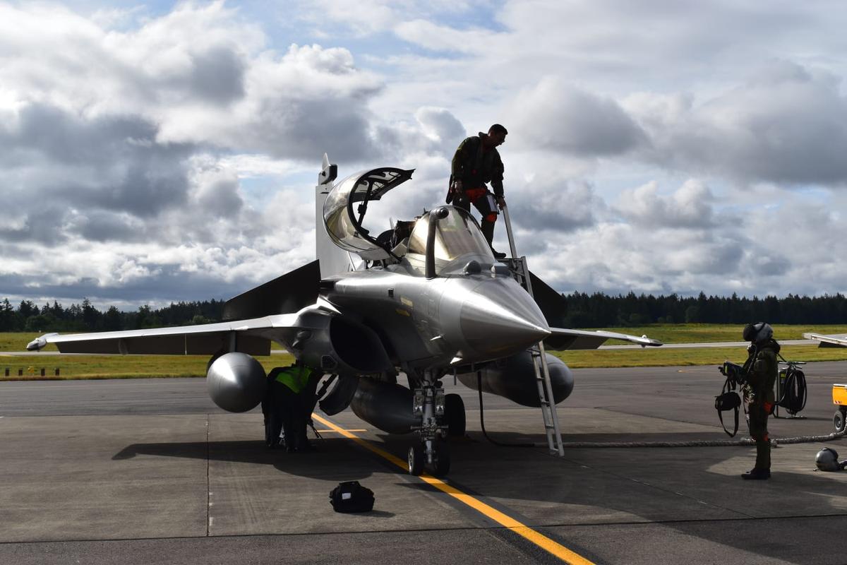 An IAF Rafale fighter jet at the multinational air exercise Red Flag at the Eielson Air Force Base in Alaska. 