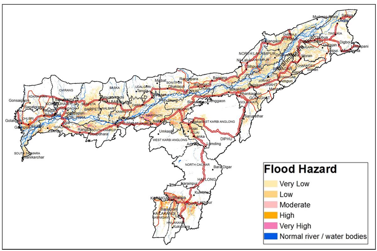 Explained Assam S Annual Tryst With Devastating Floods The Hindu   Flood Hazard Map Of Assam 