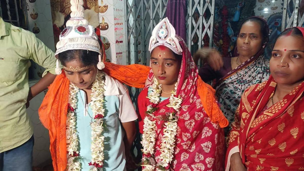 Two young women marry in the rural areas of Sundarbans with support from locals