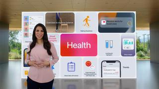 Dr Sumbul Desai during the WWDC21 keynote, speaking on Health