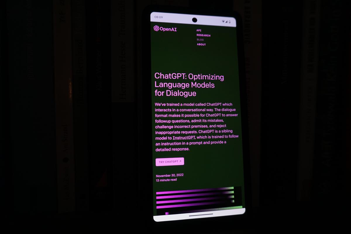 A view of the ChatGPT website.