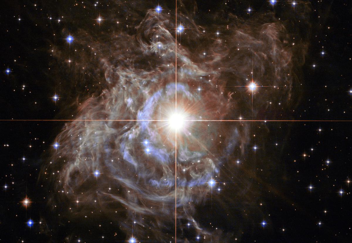 The Cepheid variable star RS Puppis as imaged by the Hubble space telescope in 2010.