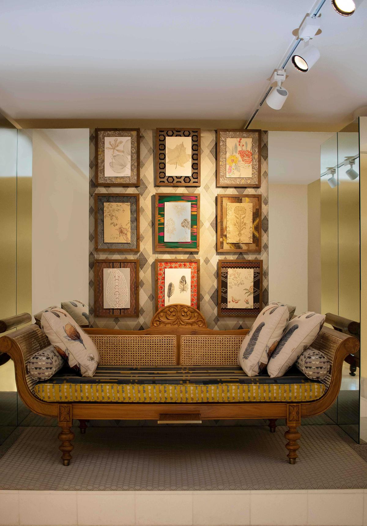 Furniture from Vinita Chaitanya’s SlowLife interpreted in After Hours and Topkapi fabrics 