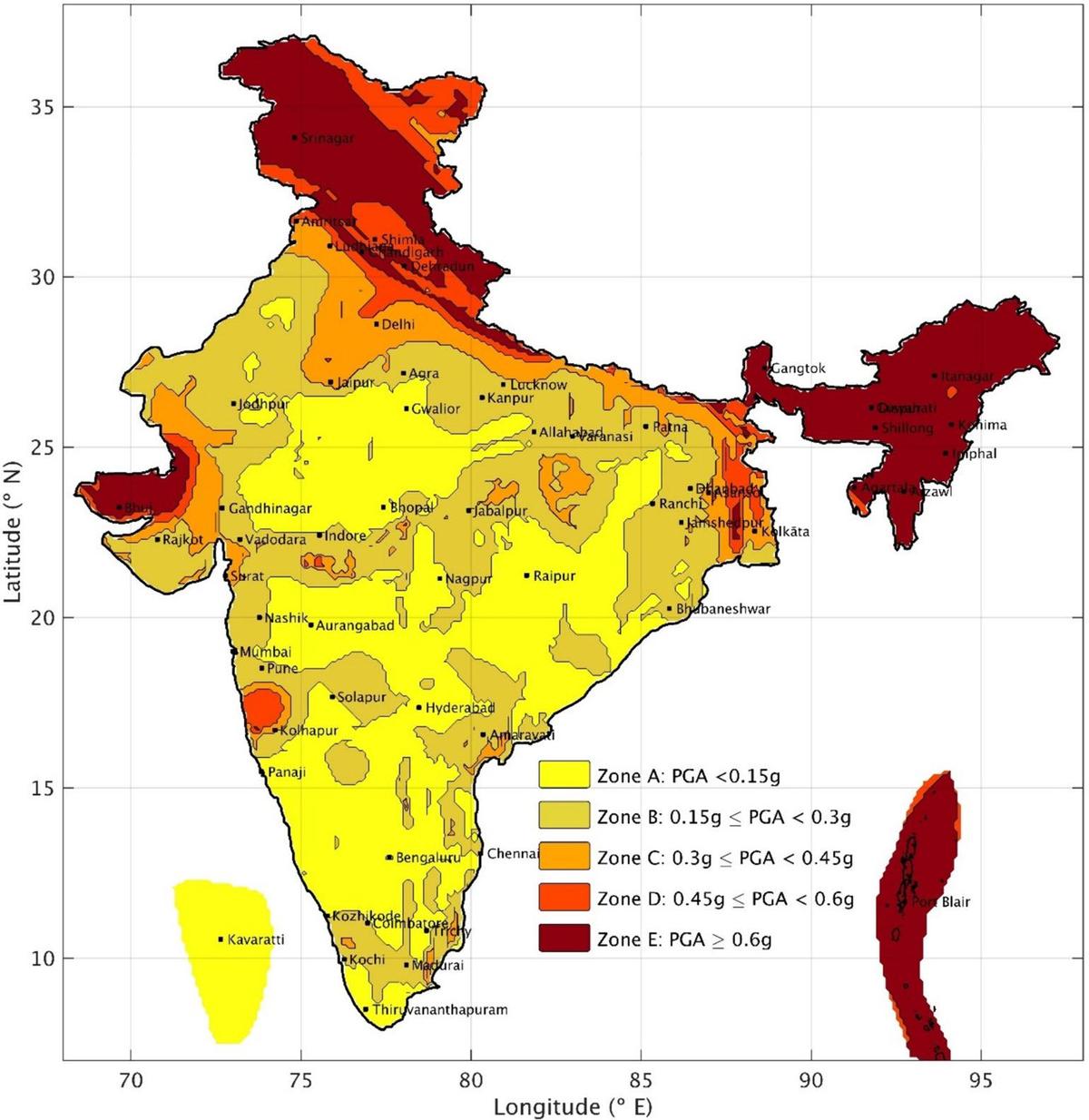 The raw zone map of India.
