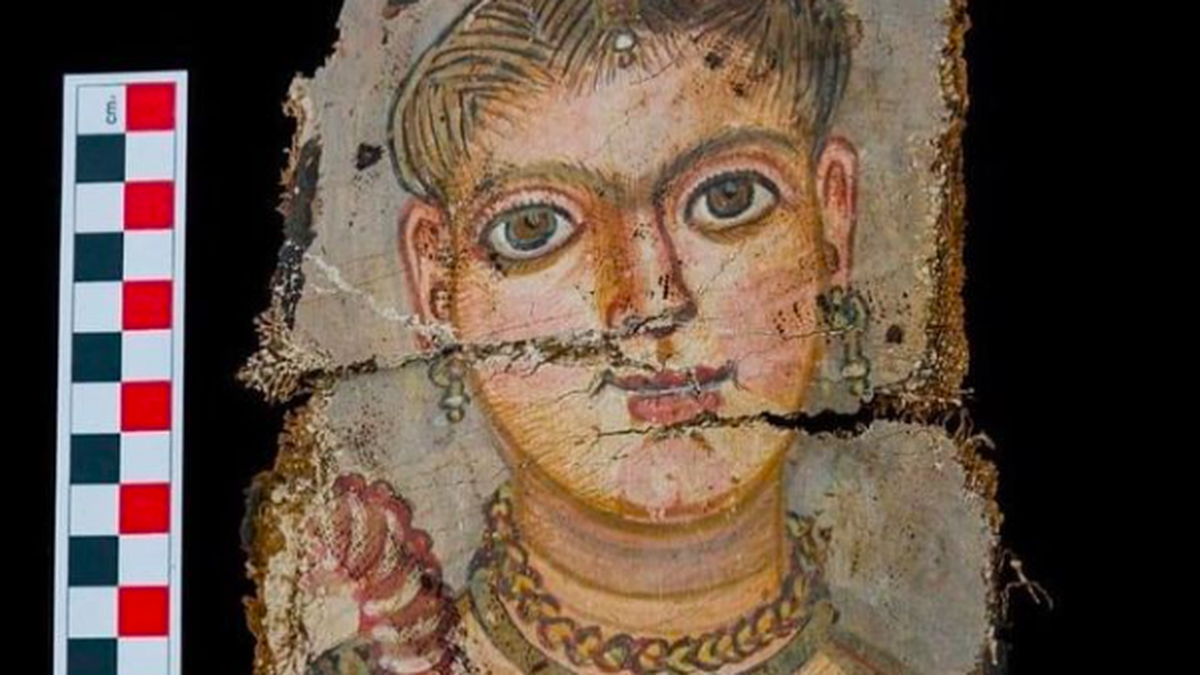 Coloured portraits of mummies unearthed in Egypt