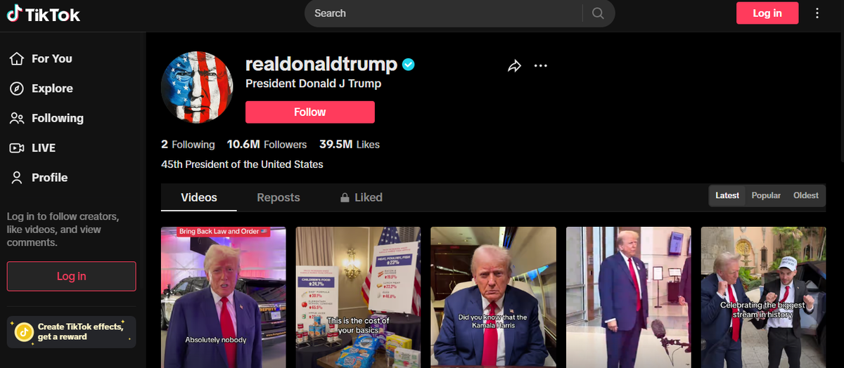 Trump seems to have changed his stance on TikTok