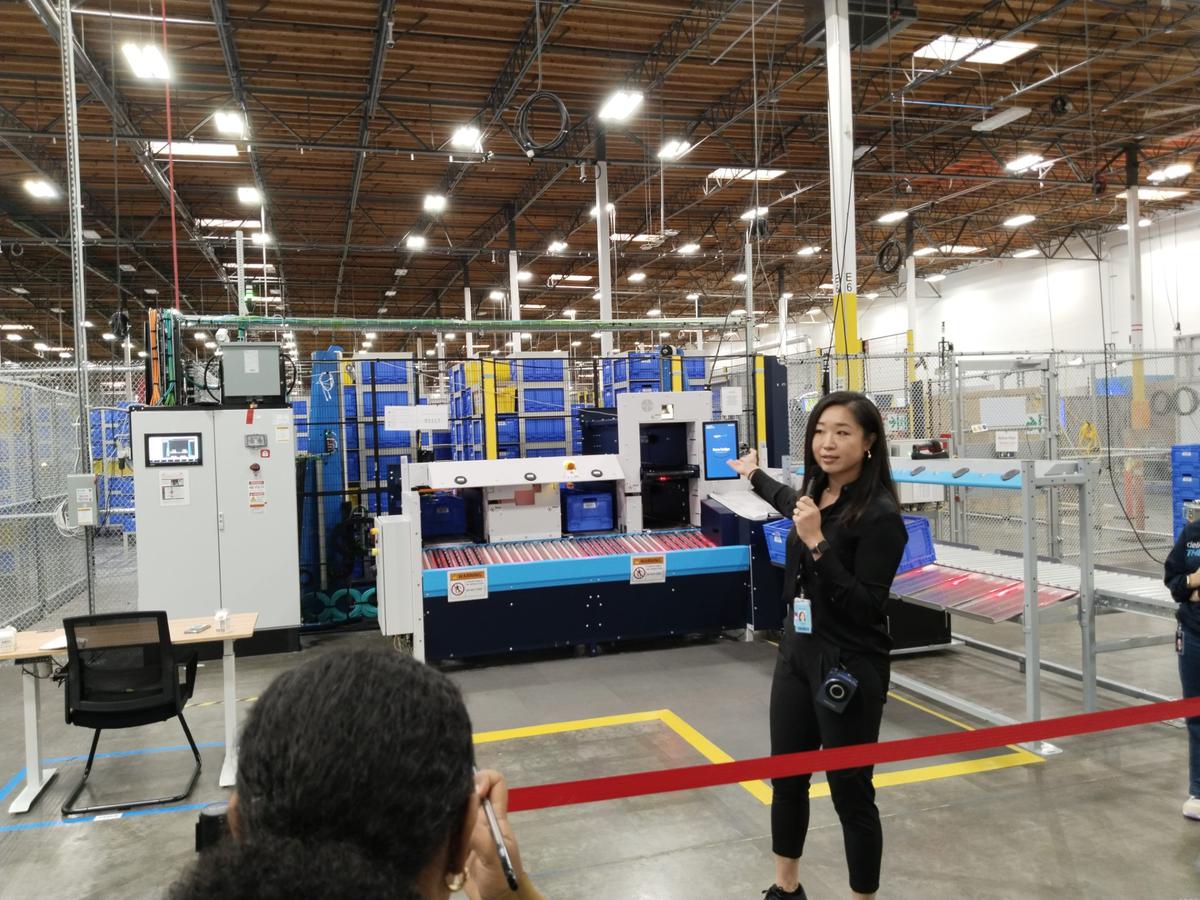 An Amazon employee explains how its latest robotic sortation system, Sequoia, works An Amazon employee explains how its latest robotic sortation system, Sequoia, works