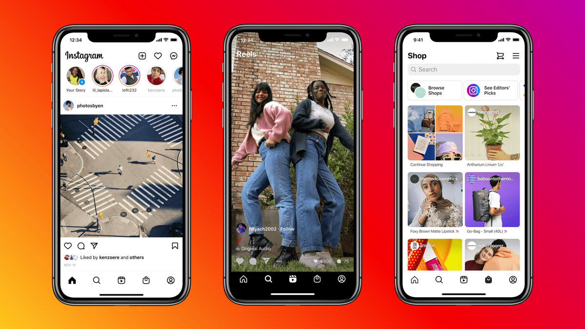 Instagram adds Reels, Shops tabs to home screen