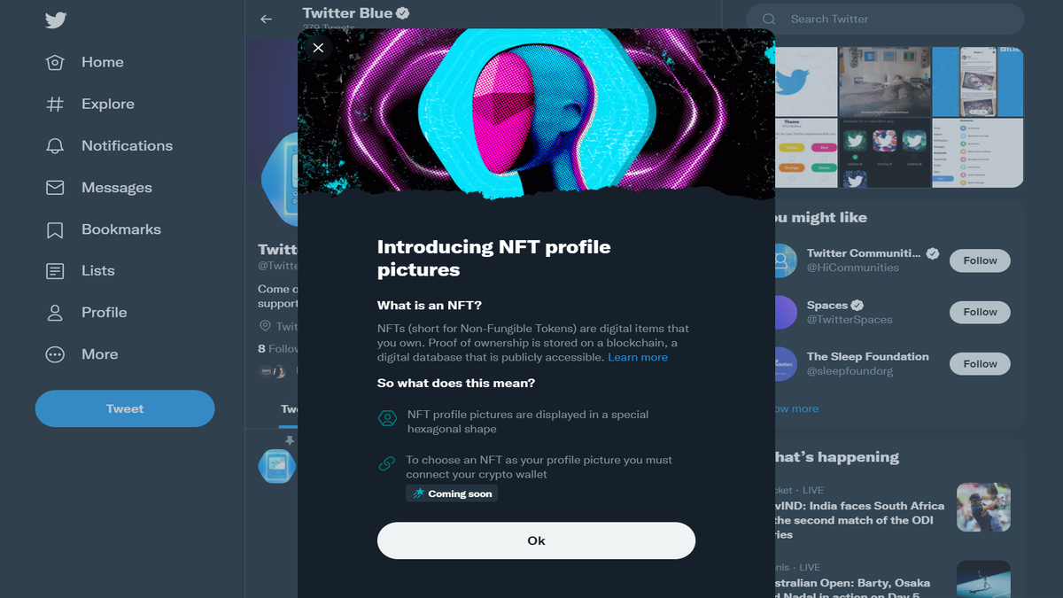 Twitter brings NFT profile picture feature