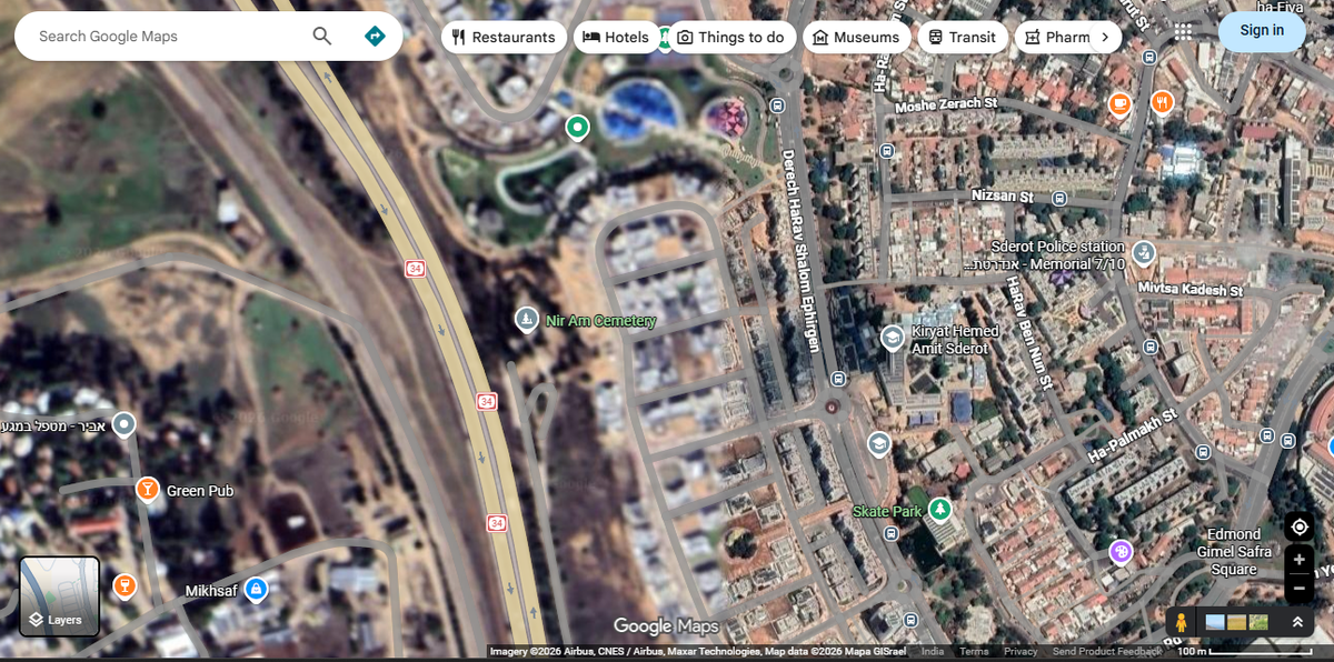 A screengrab of a section of Israel on Google Maps shows how both blurred and visible locations can be seen close to each other, even after regulations were changed