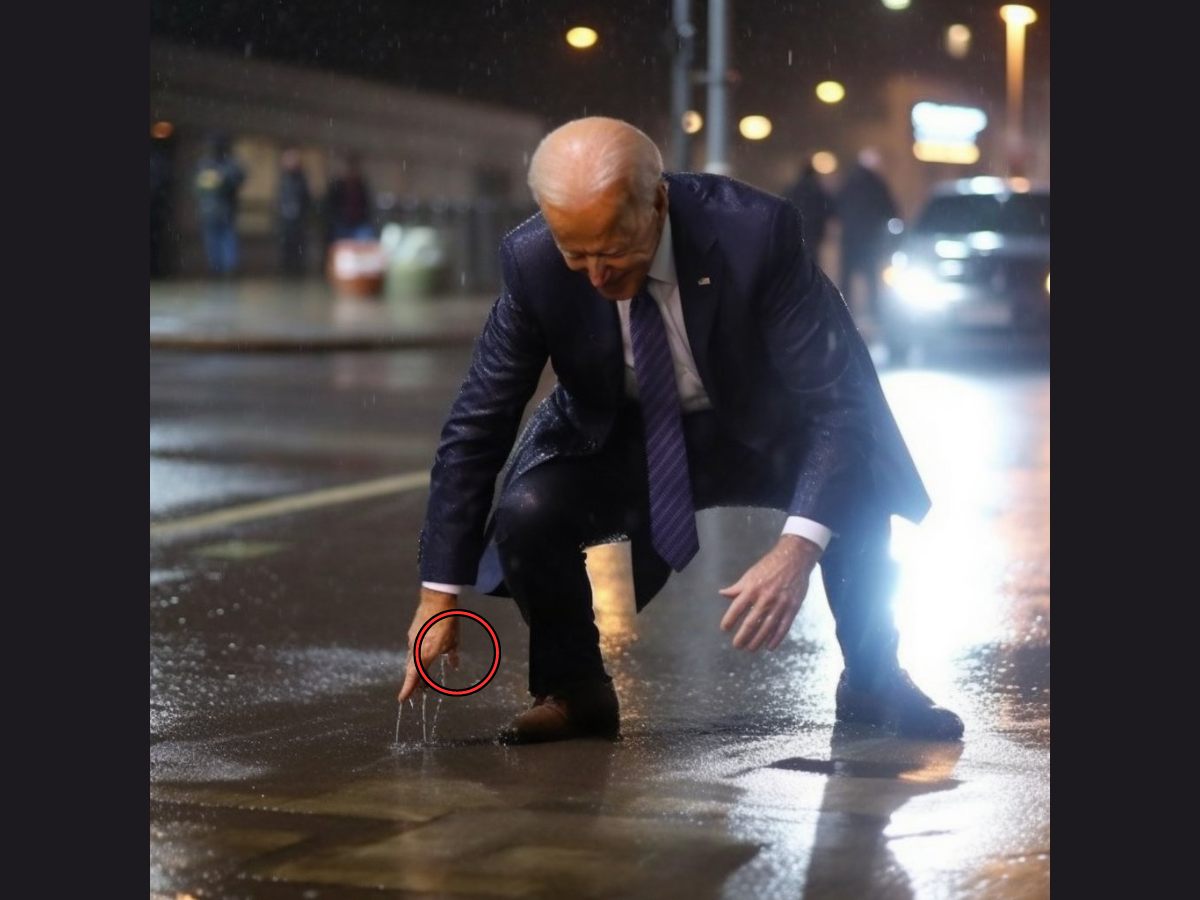 President Joe Biden in the rain