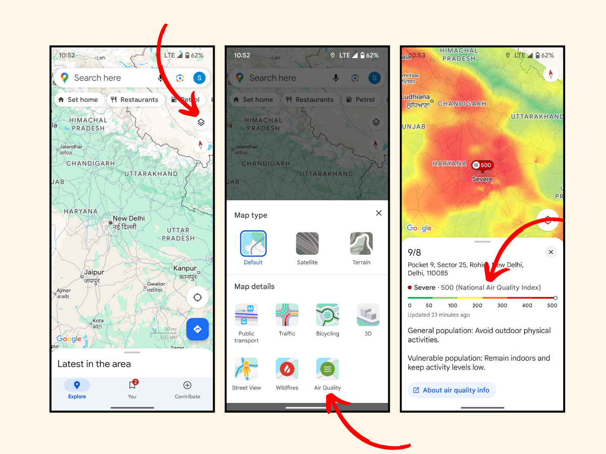 Een visuele gids om de AQI voor uw regio te controleren met Google Maps