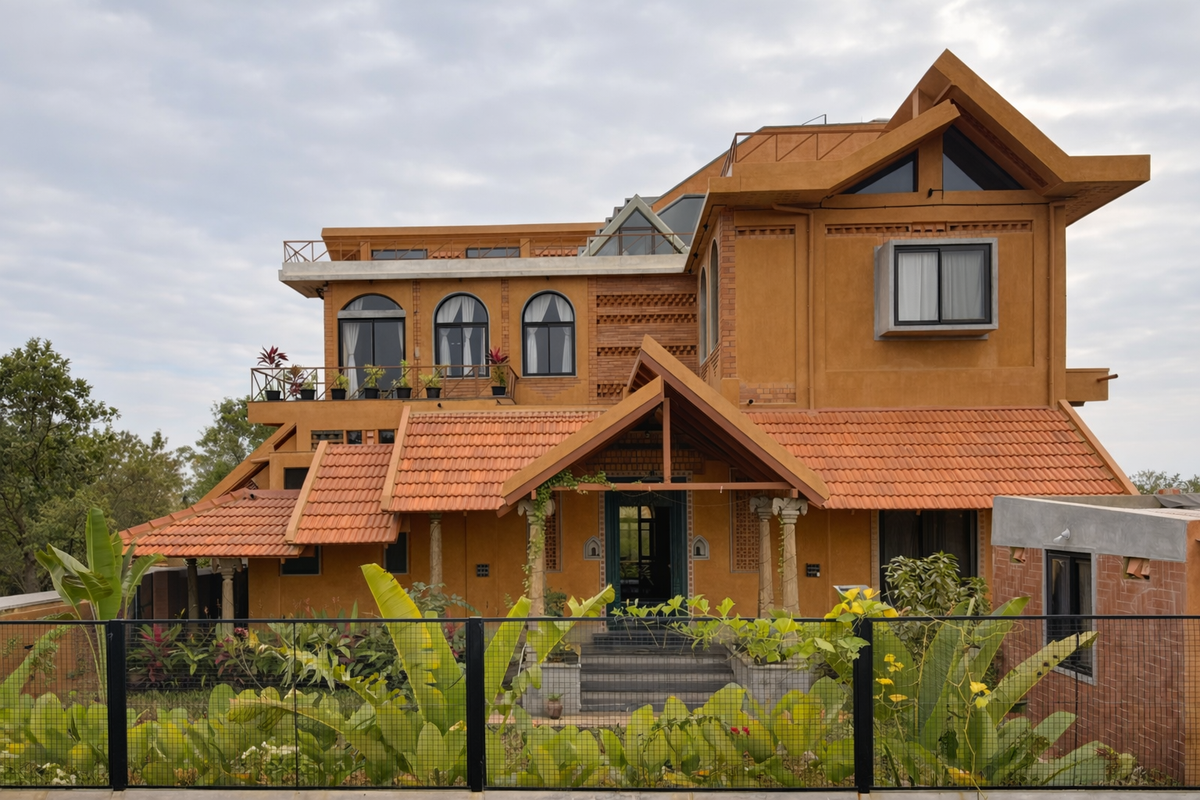 A view of the house in Kollur, Hyderabad.