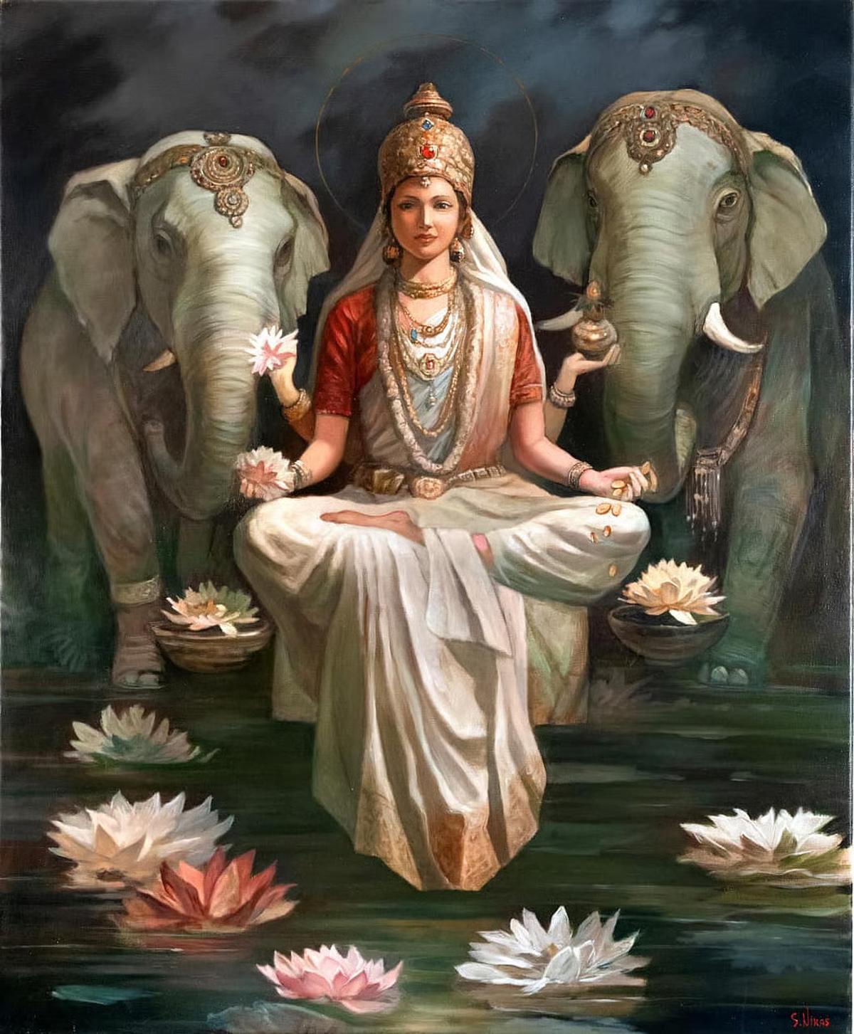 Nikas Safronov is inspired by Hindu deities such as Lakshmi. 