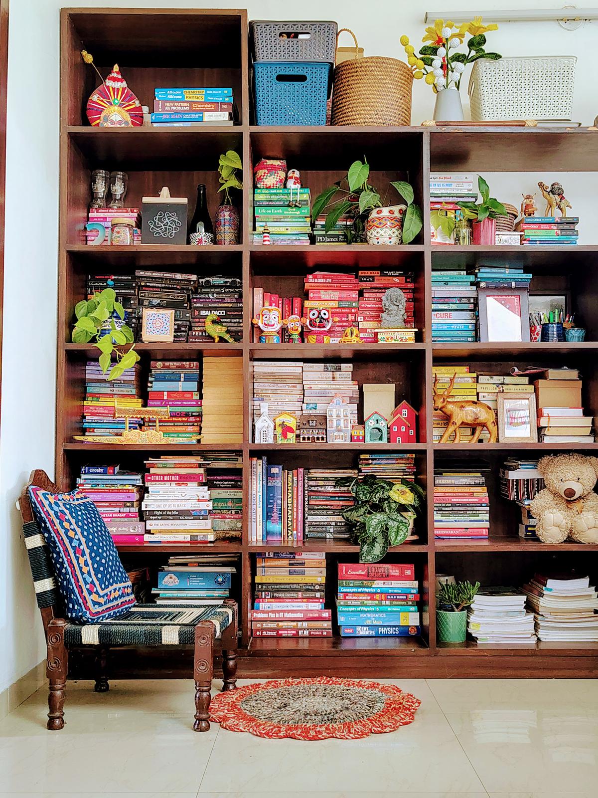 The bookshelf in Vasudha Somayaji’s library. The bookshelf in Vasudha Somayaji’s library.