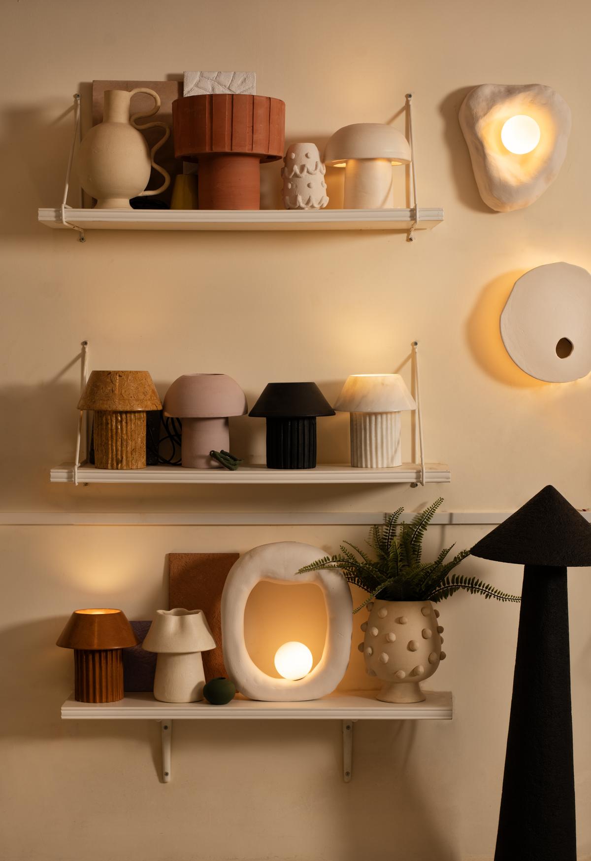 Natural stones, soft metals, and honest materials reign in Harshita’s realm of lighting design.