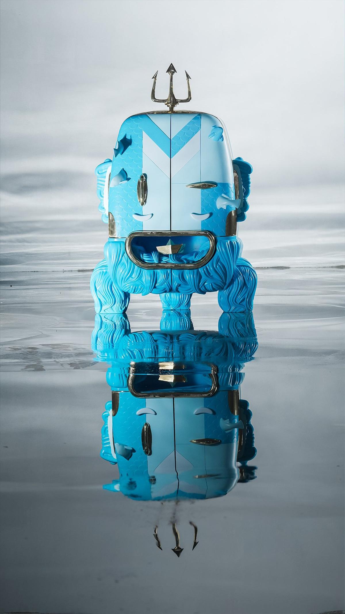 Adamastor Cabinet in resin, brass, plywood