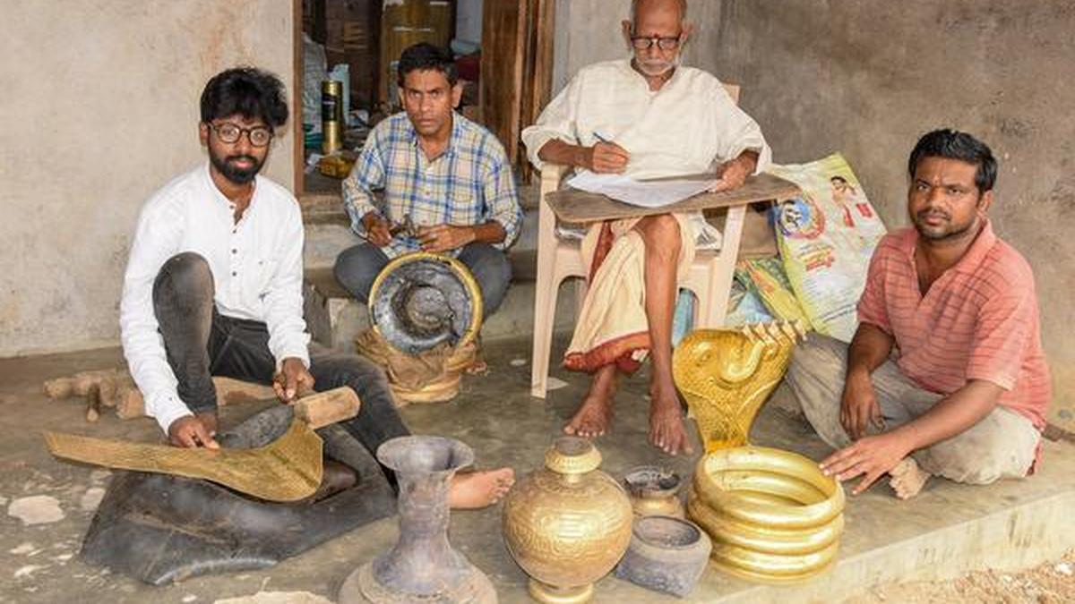 The traditional bell and brass metal craft of Budithi in AP is