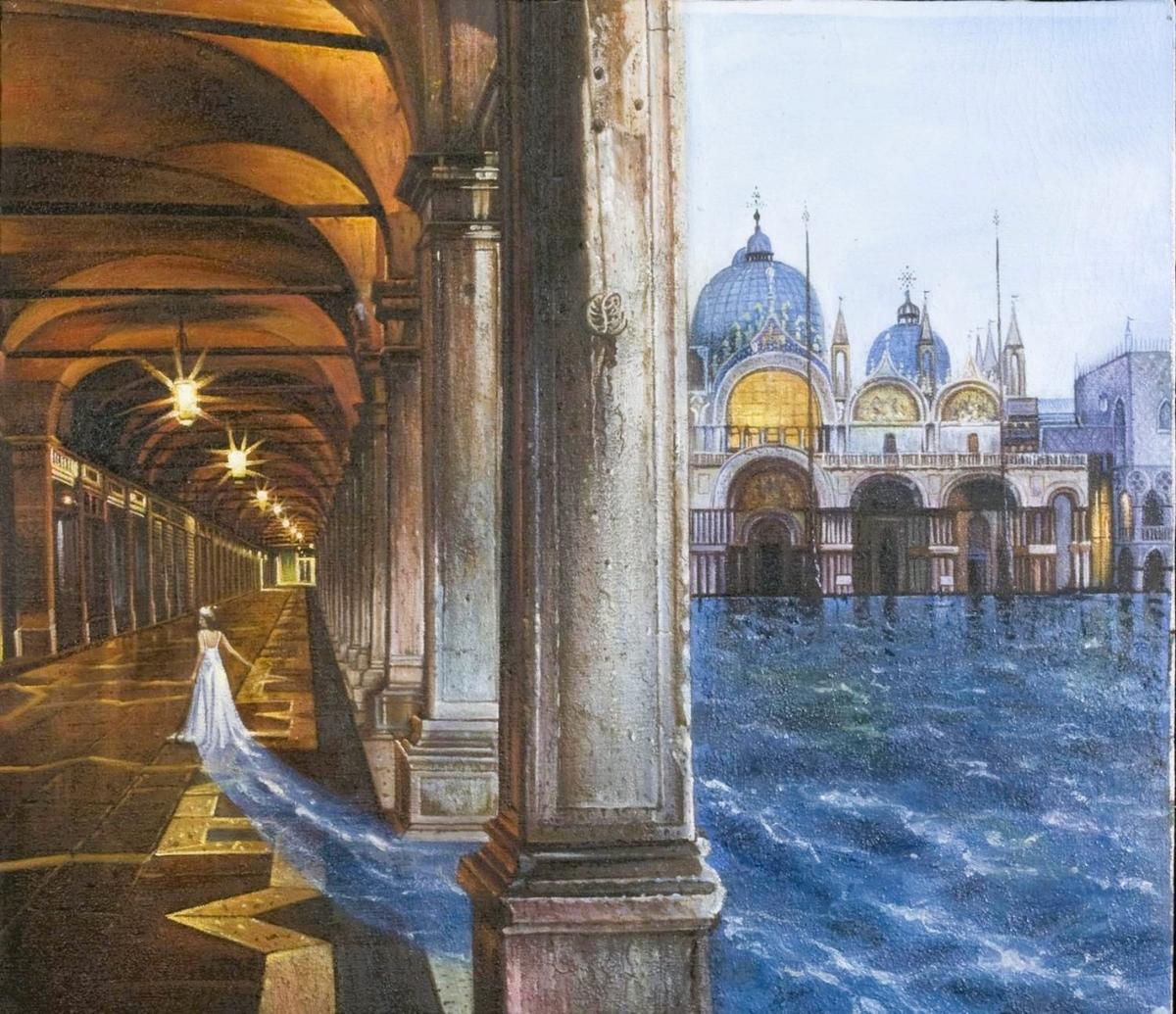 The buildings of Nikas Safronov are stately and have high tympanums, rooted in classical art.