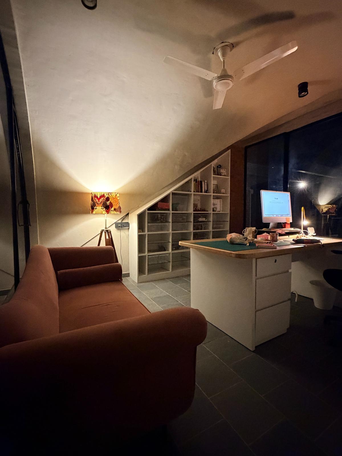 Dhruva Patel’s office space on the mezzanine.