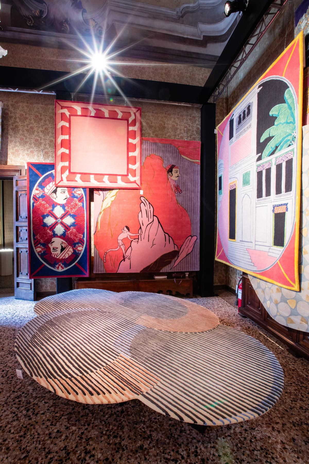 Indian hand-knotted rug maker, Jaipur Rugs and Italian designer Matteo Cibic created an eclectic experiential trip to Rajasthan through handmade rugs. 