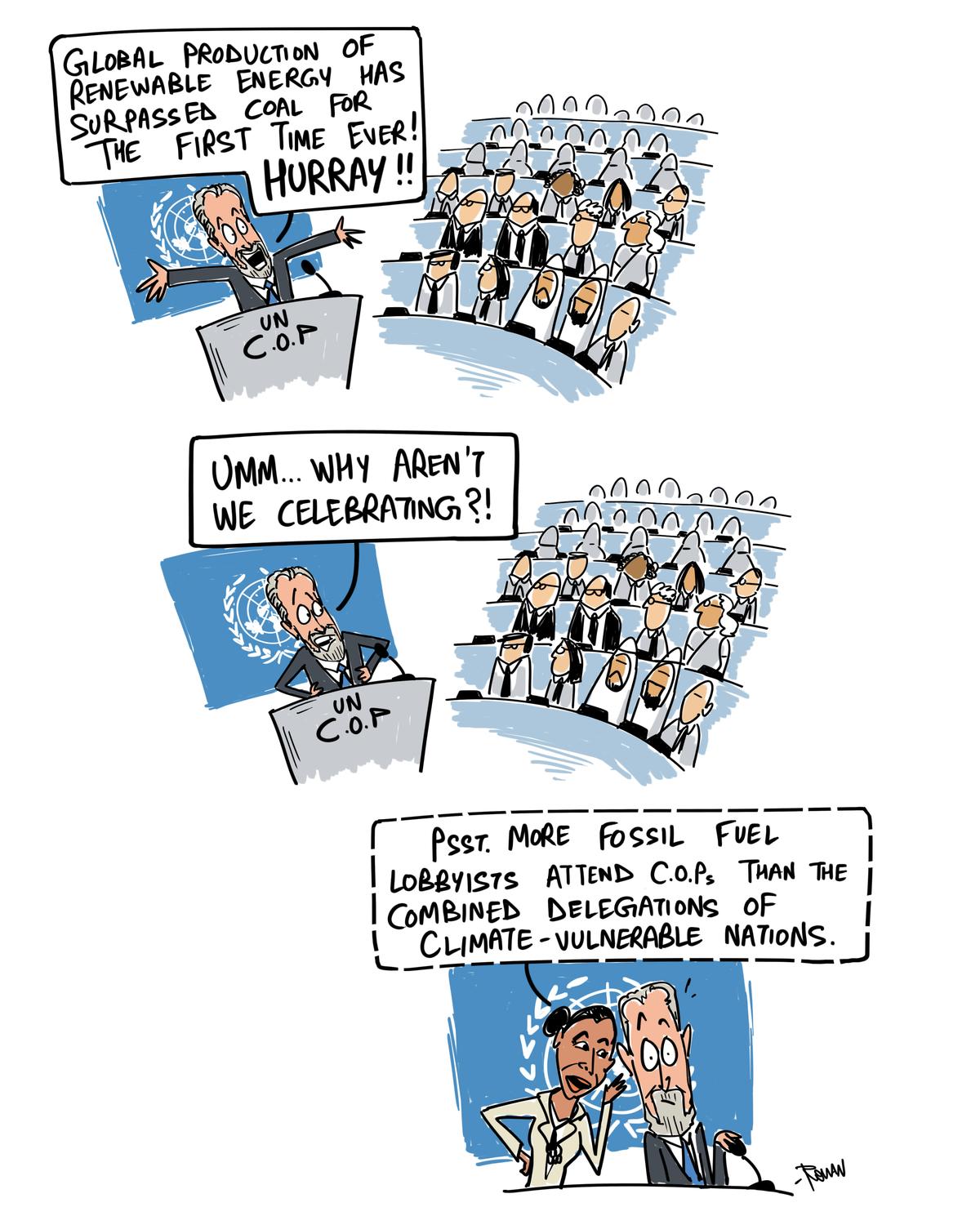 On fossil fuel lobbyists and UN climate talks | Green Humour by Rohan Chakravarty