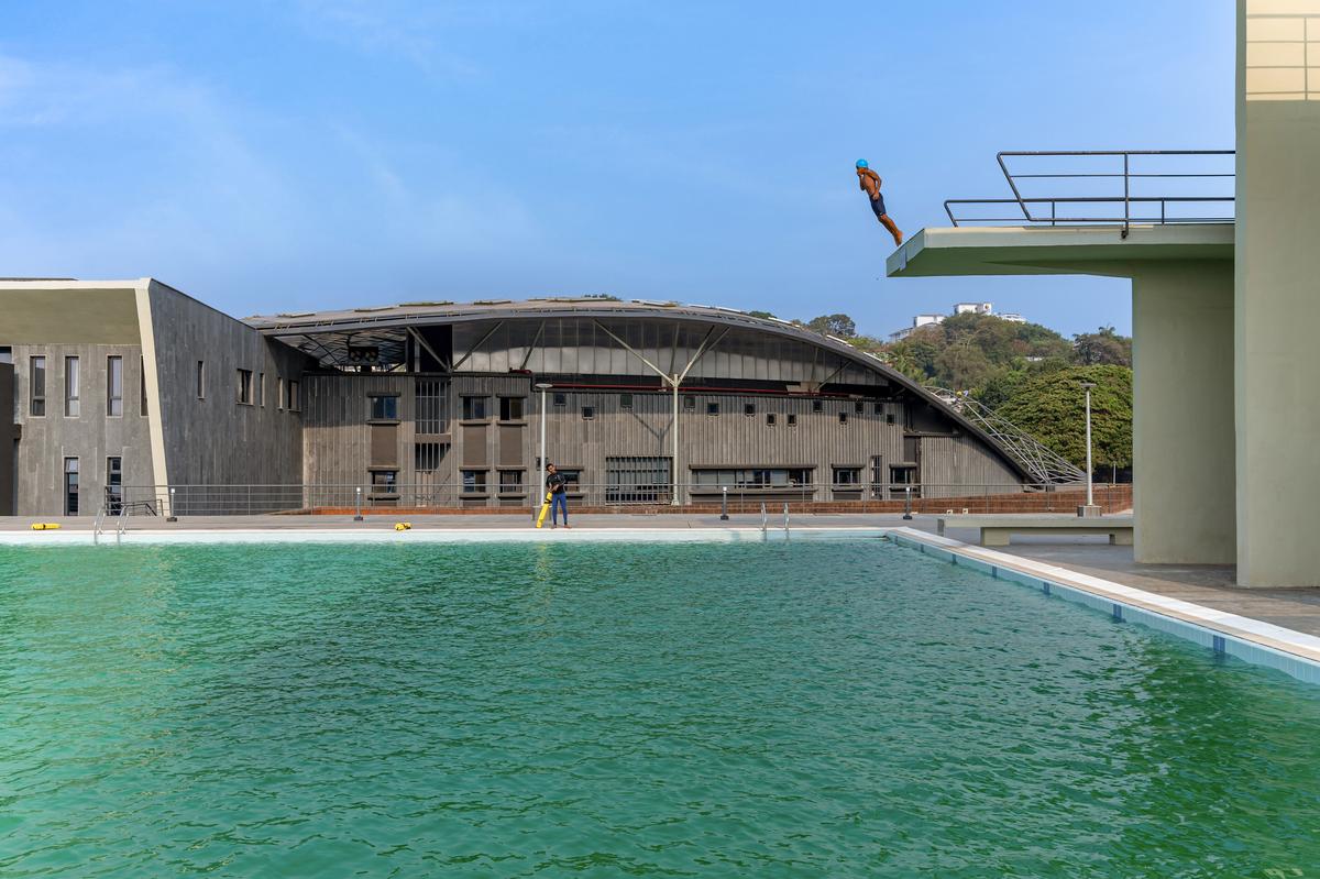 An Olympic-sized swimming pool is situated adjacent to the academic block. An Olympic-sized swimming pool is situated adjacent to the academic block.