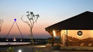 The laser-lit glass cube at the memorial symbolises a salt crystal; 
