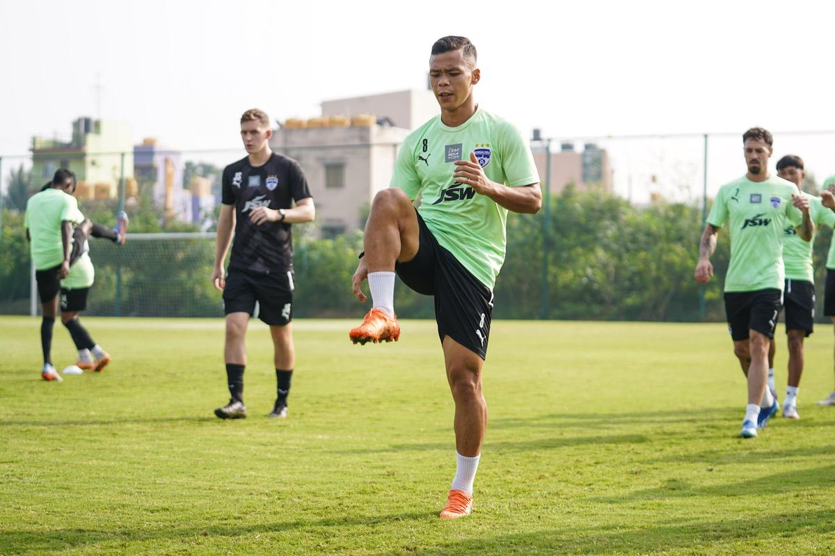 Bengaluru’s players at a training session on Tuesday.